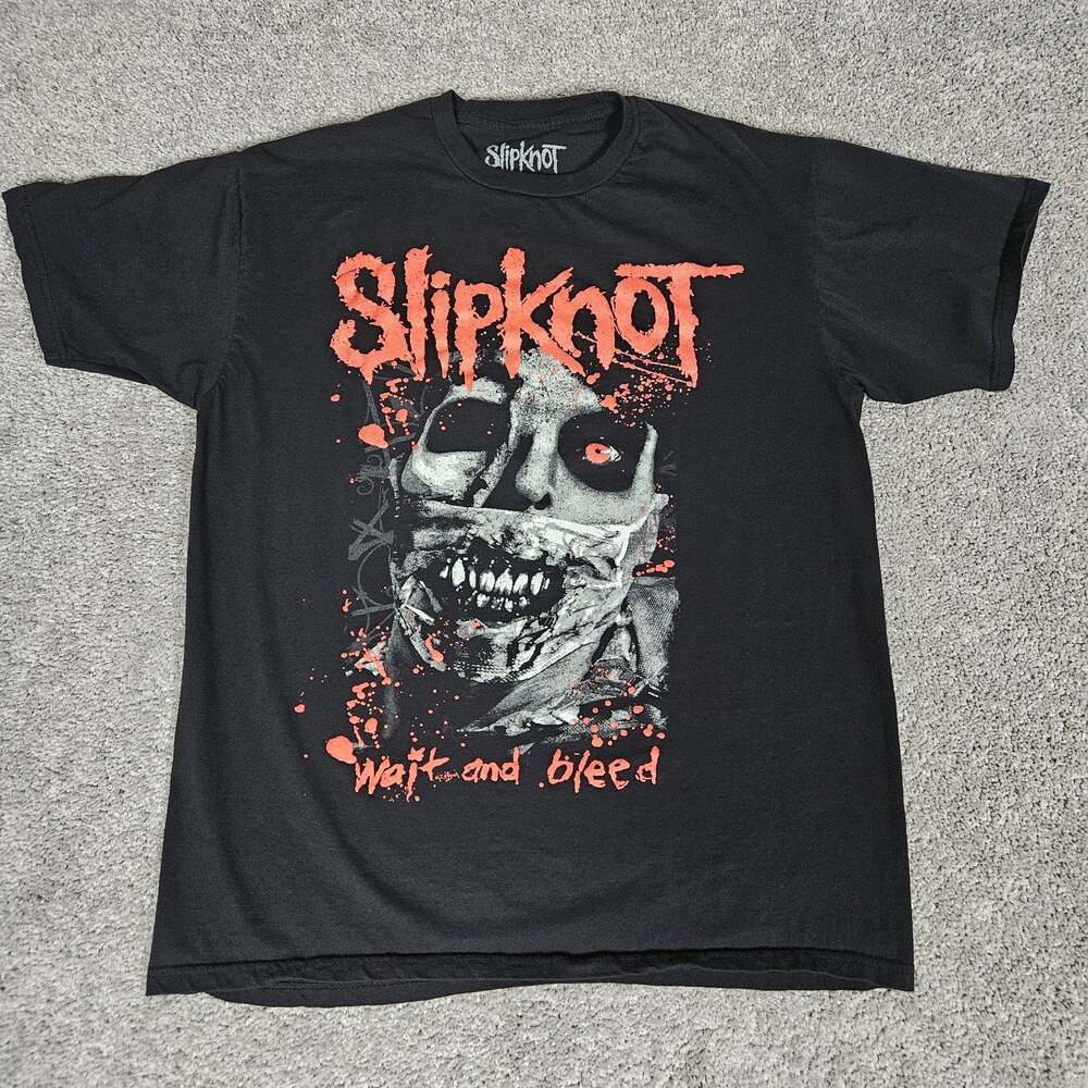 Slipknot T-Shirt Adult XL Black Tee Wait And Bleed Nu Metal Heavy Rock Horror